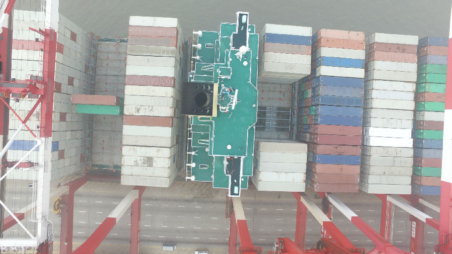 上海海事局H-EMP100无人环保监测吊舱港区船舶尾气监测执法实例